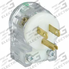 LEVITON Straight Blade Plug: Hospital Grade, 5-15P, 125V AC, 15 A, 2 Pole, 3 Blade, Clear (MPN 8215-CAT)