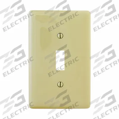 HUBBELL Wall Plate: Toggle, 1 Gang, Ivory - General Purpose Wall Plates