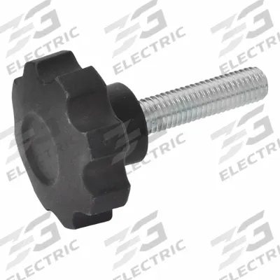 JW WINCO Hand Knobs; Eight-Lobed Knobs: Plastic w/ Steel Thread, M6 Thread - 8-Arm Knobs with Threaded Stud