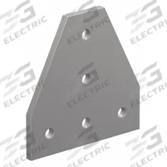 Joining Plate: T Flat Plate, 15 Series, 4 1/2 in x 4 1/2 in x 1/4 in, For 21/64 in Slot Wd, 5 Holes (MPN 15JP4506). Key specifications — Material: Aluminum; Mounting Type: Slide-In; Brand: FAZTEK; Finish: Anodized.