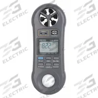 REED INSTRUMENTS 4-In-1 Anemometer: 1 fpm Air Velocity Resolution, Relative Humidity, Rotating Vane (MPN LM-8000). Key specifications — Data Logging: No; Manufacturer Part Number: LM-8000; Brand: REED INSTRUMENTS; Temperature Accuracy: +/ 2.5°; Digital Display Screen Type: LCD; Includes: Wrist Strap; Power Source: Battery; Relative Humidity Accuracy: +/-4%.