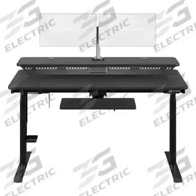 VERSADESK Electric Sit-Stand Desk: Black, Wood, 60 in Overall Wd, 30 in Overall Dp - Electric Adjustable-Height Desks