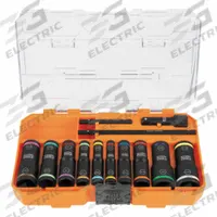 KLEIN TOOLS: 1/4 in, 3/8 in Drive Size, Small Set (0-50 pieces) Set Size, 13 Pieces, 10, KNECT™ (MPN 65239). Key specifications — attr1204251: KLEIN TOOLS; attr1215453: 1/4 in, 3/8 in; attr1215454: 1/4 to 13/16 in.