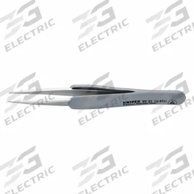 KNIPEX Precision Tweezers: Stainless Steel, Point, Straight Tip - ESD-Safe Tweezers