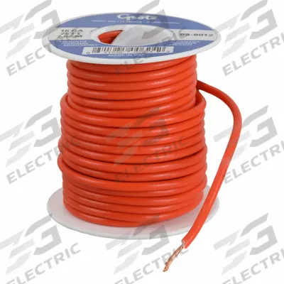 GROTE Primary Automotive Wire: GPT, 25 ft, 1 Conductor, 16 AWG, Orange - PVC-Insulated General Purpose Primary Wires