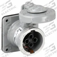 HUBBELL Pin and Sleeve Receptacle: Gray, 250V DC/600V AC, Three Phase, 30 A, 4 Pole, 4 Wire (MPN VR341). Key specifications — Brand: HUBBELL.