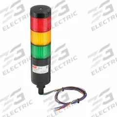 DAYTON Tower Light Assembly: 3 Tier, Amber/Green/Red, No Sounder Tier, 9 1/4 in Overall Ht, 26ZT23. Key specifications — Manufacturer Part Number: 26ZT23; Brand: DAYTON; Operating Voltage: 24V AC/DC; Light Tier Color: Red.