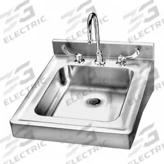 JUST MANUFACTURING Bathroom Sink: Lavatory Group, Silver, Stainless Steel, Dual Manual Handle (MPN HCL23520-34-J). Key specifications — Series: Lavatory Group; Includes: Faucet; Color: Silver; Brand: JUST MANUFACTURING; Sink Type: Bathroom; Material: Stainless Steel; Sink Material: Stainless Steel.