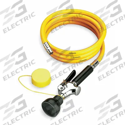 BRADLEY Drench Hose: Yellow, Wall Mount, Thermoplastic, 8 ft Hose Lg - Supplemental Drench Hoses