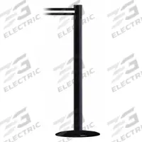TENSABARRIER Barrier Post with Belt: White, Horizontal Stripe, No Legend, 13 ft Belt Lg, Black (MPN 889B-33-33-MAX-NO-S3X-C). Key specifications — Base Material: Cast Iron; Belt Color: White; Brand: TENSABARRIER; Post Material: Metal Alloy; Post Color: Black; Message: No Legend.