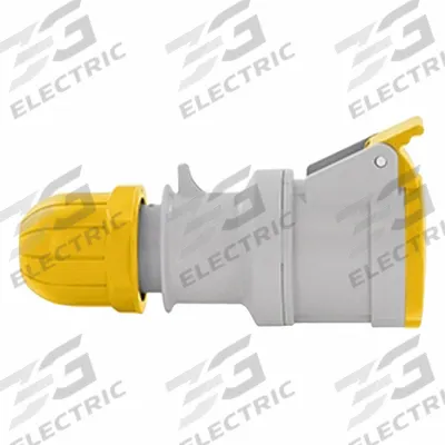 LEVITON Pin and Sleeve Inlet: Yellow, 100/130V AC, Single Phase, 32 A, 2 Pole, 3 Wire - General Purpose Inlets
