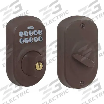 SCHLAGE Electronic Keyless Lock: 1 3/4 in Door Thick - Max, Push Button - Electronic Keyless Access Deadbolts