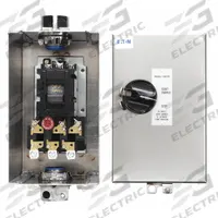 EATON Manual Motor Starter: Non-Reversing, 3 Poles, 26 A, NEMA Size M-0, Thermal Protection, EATFH (MPN B100W0C). Key specifications — Maximum Voltage Rating: 600V AC; Brand: EATON; Thermal Units Required: 3 (Not Included).