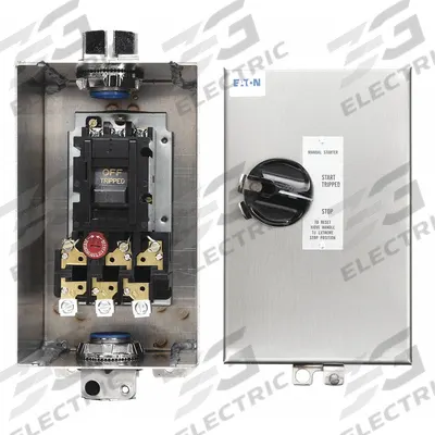 EATON Manual Motor Starter: Non-Reversing, 3 Poles, 26 A, NEMA Size M-0, Thermal Protection - Enclosed Non-Reversing Starters with Thermal Overloads