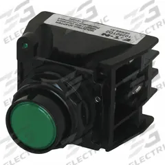 EATON Hazardous Location Push Button: 30 mm, Metallic, Flush Profile, 2NO/2NC (MPN E34EX707G). Key specifications — Manufacturer Part Number: E34EX707G; Product Type: Push Button Operators; Series: E34; Brand: EATON; AC Contact Rating: 10 A @ 600 V; Action: Momentary; DC Contact Rating: 2.5 A @ 250 V; Operator Illumination: Non-Illuminated.