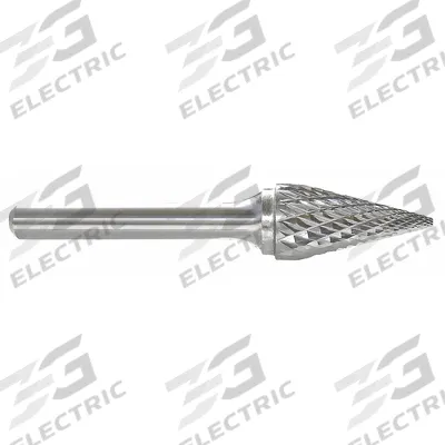 APPROVED VENDOR Carbide Bur: Pointed-End Cone, SM-5, Double Cut, 1/2" x 7/8" Head - Double-Cut Pointed-End Cone Burs