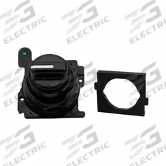 EATON Selector Switch: 30 mm Panel Mounting Size, 3 Positions, Short Lever, 2NO, Metallic (MPN E34VHBK1-2X). Key specifications — AC Contact Rating: 10 A @ 600 V; Action: Maintained/Maintained/Maintained; Cam: 3; DC Contact Rating: 5 A @ 250 V; Hazardous Location Specification: Not Rated; Operator Head Material: Polymer; Operator Head Type: Short-Handled Knob; Operator Illumination: Non-Illuminated.