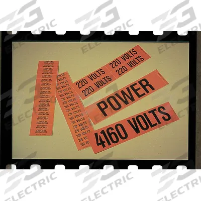 STRANCO Conduit and Voltage Marker: 2 1/4 in Label Wd, 1/2 in Label Ht - Self-Stick Plastic Conduit and Voltage Markers