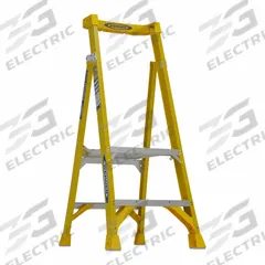 WERNER Platform Stepladder: 2 ft Ladder Size, Fiberglass, 375 lb Load Capacity, 20 lb Wt (MPN PD7302). Key specifications — Brand: WERNER; Included Features: Guard Rail.