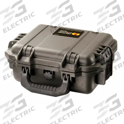 PELICAN Protective Case: 7 1/2 in x 9 1/2 in x 4 1/4 in Inside, No Foam, Black - Impact-Resistant Suitcase-Style Cases