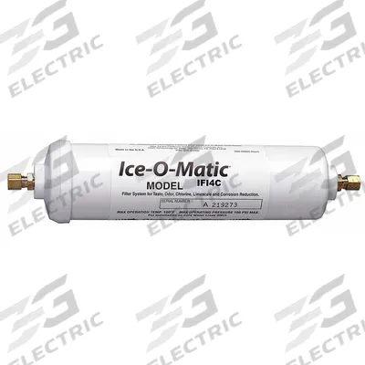 ICE-O-MATIC Inline Water Filter: 10 micron, 0.5 gpm, 4 in Overall Ht - Inline Ice Machine & Refrigerator Water Filters