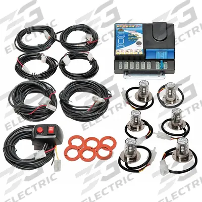 WOLO Hide-A-Way Strobe Light: Concealed Warning Light, Blue/Red, 5 3/8 in Overall Wd - Vehicle Concealed Mount Flashing Lights