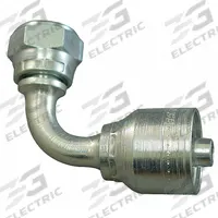 AEROQUIP Hydraulic Crimp Fitting: Steel x Steel, 90° Elbow, -12 For Hose Dash Size, BSPP x Crimp (MPN 4S12BFB12). Key specifications — attr296014: Female x Genderless; attr303771: AEROQUIP; attr296012: -12; attr296015: BSPP x Crimp; attr296017: 3/4"-14.
