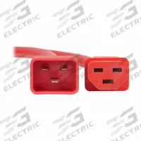 EATON Power Cord: 3 ft Lg, 3/12, Non-NEMA Plug, C14 Plug, Non-NEMA Receptacle, C21 Receptacle, SJT (MPN P035-003-ARD). Key specifications — Brand: EATON; Jacket Material: PVC.