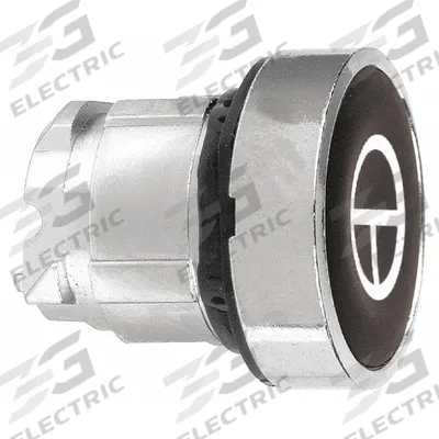 SCHNEIDER Flush Push Button: Black, 22 mm Mounting Size, Metallic - Flush-Mount & Recessed Push-Button Operators