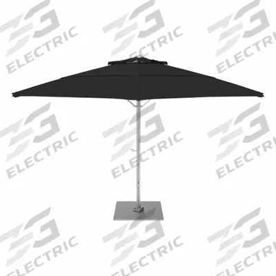 CALIFORNIA UMBRELLA Outdoor Umbrella: Black, Aluminum/Steel, Hand Crank - Round Umbrellas