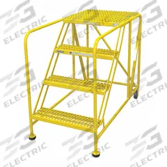 COTTERMAN Work Platform: 3.3 ft Platform Ht - Max, 36 in x 24 in, Steel, 800 lb Load Capacity (MPN 4WP3624A3B8AC2P6). Key specifications — Folding: Not Foldable; Mobility: Rolling; Components Included: Rubber Foot Pads; Use Location: Indoor; Brand: COTTERMAN; Color: Yellow; Height Adjustability: Fixed Height; Includes Handrails: Handrails Not Included.