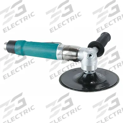 DYNABRADE Air Disc Sander: 7 in Pad, Threaded Shank, Heavy Duty, 1 hp, 40 cfm, Right Angle Grip - Rotary Disc Sanders
