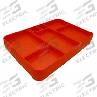 CORTECH Food Tray: 14 1/4 in Overall Lg, 9 1/2 in Overall Wd, Orange, 7 Compartments, Orange (MPN 3000O). Key specifications — Brand: CORTECH; Color: Orange; NSF Certified: No.