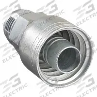 AEROQUIP Hydraulic Crimp Fitting: Steel x Steel, Straight, -8 For Hose Dash Size, Male x Genderless (MPN 1AA8MJ6). Key specifications — Fitting Gender: Male x Genderless; Fitting Connection Type: JIC x Crimp; Thread Size: 3/4"-16; For Hose Dash Size: -8; Brand: AEROQUIP.