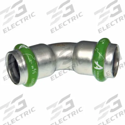 APOLLO Crimp Elbow Fitting: 3/4 in Pipe x 3/4 in Pipe Size, Press-fit x Press-fit - Potable Water Stainless Steel Press Fittings