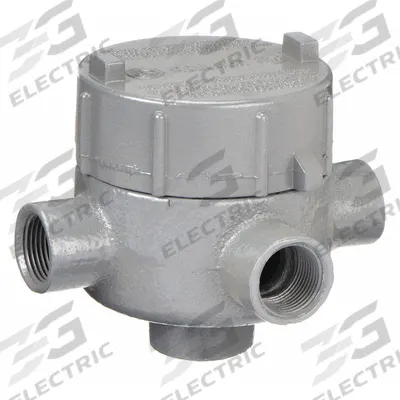 HUBBELL KILLARK Conduit Outlet Body: Iron, GE, 3/4 in Trade Size, XAT Body - X, XAT and XTF Round Body - Cross Type