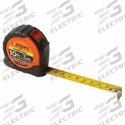 KESON Tape Measure: Nonmagnetic Single Hook Tip, 10 ft / 3 m - Inch & Metric Tape Measures