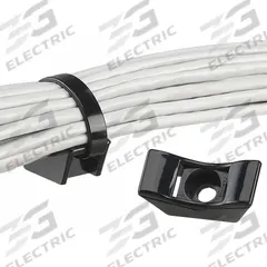 PANDUIT Heavy Duty Cable Tie Mount: 0.52 in Slot Wd, 0.23 in Slot Ht, Black, 0.72 in Wd, 25 PK (MPN TMEH-S25-Q0). Key specifications — For Use With: Intermediate to Extra Heavy Duty Cable Ties; Size: 1.65 in L x 0.72 in W x 0.61 in H; Color: Black; Screw Mount Hole Size: 0.25 in; Brand: PANDUIT.