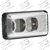 J.W. SPEAKER Side Turn Marker Lamp: LED, Turn Signal Light, Clear, Rectangular, 5 1/16 in Overall Ht (MPN 157). Key specifications — Standards: FMVSS 108 s7.4 (Table X); Electrical Connection: Wire Leads; Brand: J.W. SPEAKER; Installation Type: Permanent; Lens Color: Clear; Mount Type: Panel; Lighting Technology: LED; Light Type: Turn Signal Light.