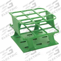 Tube Rack: 3 3/8 in Overall Wd, 4 3/8 in Overall Ht, 4 3/8 in Overall Lg, POM, Green, (9) Wells (MPN HS27505C). Key specifications — Material: POM; Mounting Location: Benchtop; Color: Green; Product Type: Test Tube Rack; Total Holding Capacity: (9) Wells; Brand: HEATHROW SCIENTIFIC.