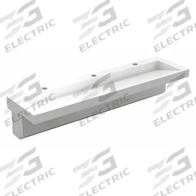 ACORN Wash Basin: 3803, White, Corterra, 80 in Overall Lg, 22 in Overall Wd - Three-Station Wall-Mounted Bathroom Sinks without Faucets