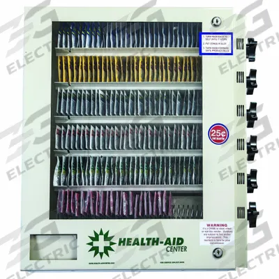 HEALTH AID 6 MACHINE Medicine Vending Machine: 29 1/2 in Overall Ht, 21 in Overall Wd - Medicine Vending Machines