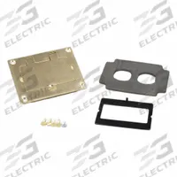 WIREMOLD Floor Box Plate: Rectangular, Gold, Brass, Brushed, 3 1/8 in L x 4 1/8 in W x 1/4 in H (MPN 828GFITC). Key specifications — Brand: WIREMOLD; Color: Gold; Cover Shape: Rectangular; Finish: Brushed; Material: Brass.