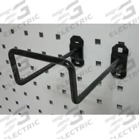 APPROVED VENDOR Double Closed Pegboard Hook: 5 1/2 in x 4 in, Screw-In, Surface, Black (MPN 5TPN8). Key specifications — Mounting Type: Surface; Color: Black; Accessory Type: 80-Degree Closed Hook; Locking System: Screw-In; Brand: APPROVED VENDOR.