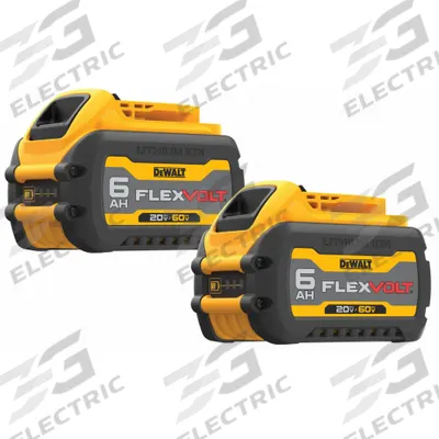 DEWALT Battery: FLEXVOLT, 6 Ah, 2 Batteries Included, 20V DC/60V DC - DEWALT Cordless Tool Batteries