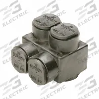 BURNDY Multitap Connector: 2 Port, Double-Sided Entry, 10 AWG – 350 kcmil Wire Size, Black (MPN 1PLD3502). Key specifications — Body Material: Aluminum; Brand: BURNDY.