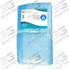 DYNAREX Disposable Underpad: Extra Heavy, Blue, 36 in Overall Wd, 150 PK (MPN 1343). Key specifications — Color: Blue; Absorption Level: Extra Heavy; Brand: DYNAREX; Features: Non-Skid Backing.