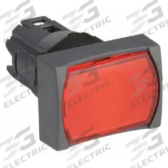 SCHNEIDER Flush Push Button: Red, 16 mm Mounting Size, Non-Metallic, Maintained (MPN ZB6DF4). Key specifications — Brand: SCHNEIDER; Action: Maintained; Series: XB6; Push Button Material Type: Non-Metallic.