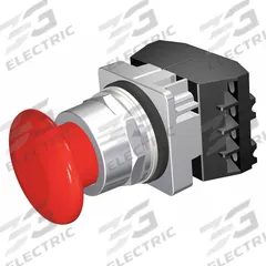 SIEMENS Mushroom Head Push Button: Non-Illuminated, Mushroom Head Profile, Non-Metallic, 30 mm, 2NO (MPN 52PM9W2F). Key specifications — Brand: SIEMENS; Action: Momentary; Series: Class 52; Terminal Connection: Pressure Plate; Push Button Material Type: Non-Metallic.