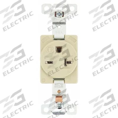 BRYANT Receptacle: Single, 6-20, Ivory, 250V AC, 20 A, 2 Pole / 3 Wire (MPN 5461I) - General Purpose Receptacles